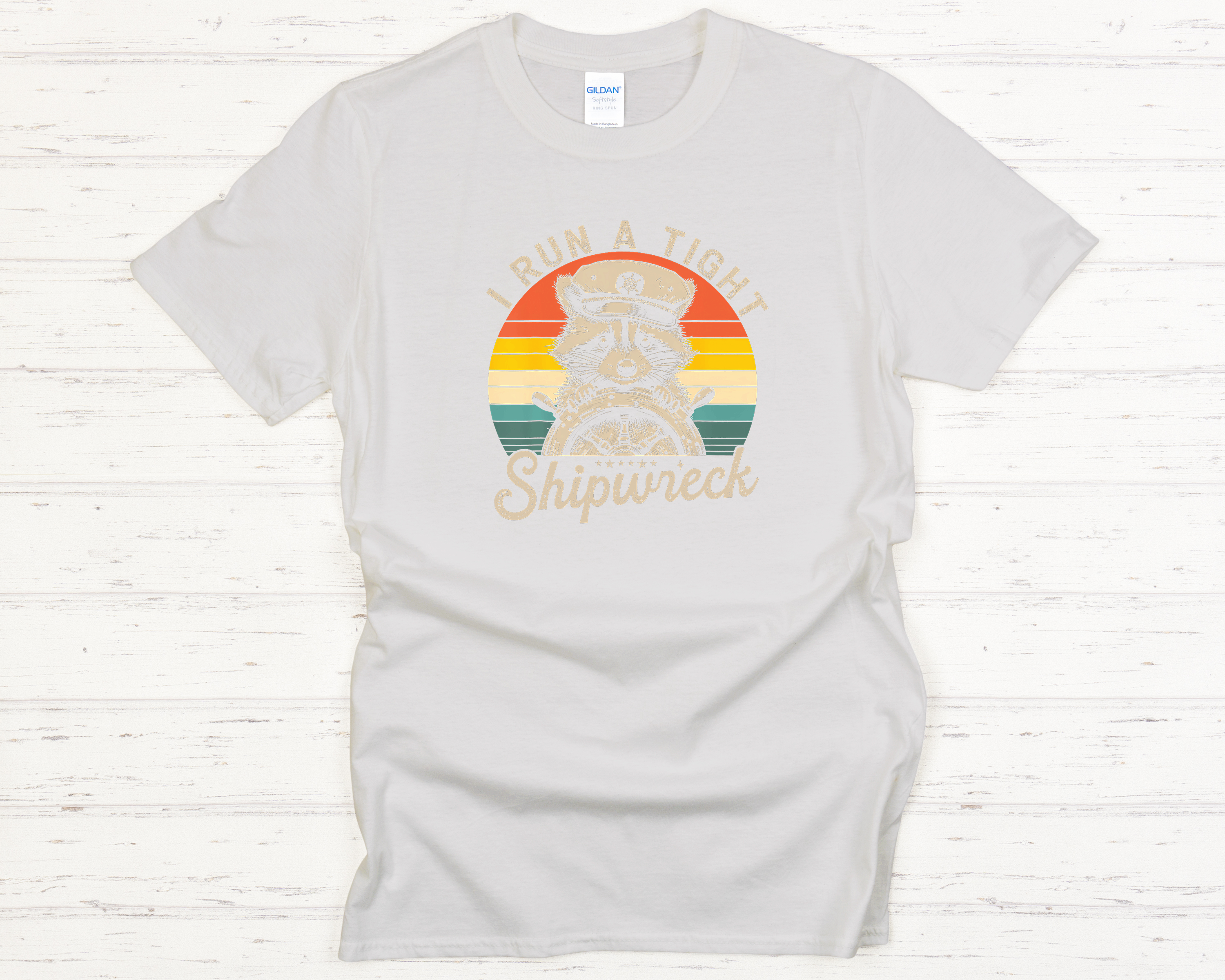 Raccoon Tight Shipwreck Adult T-Shirt