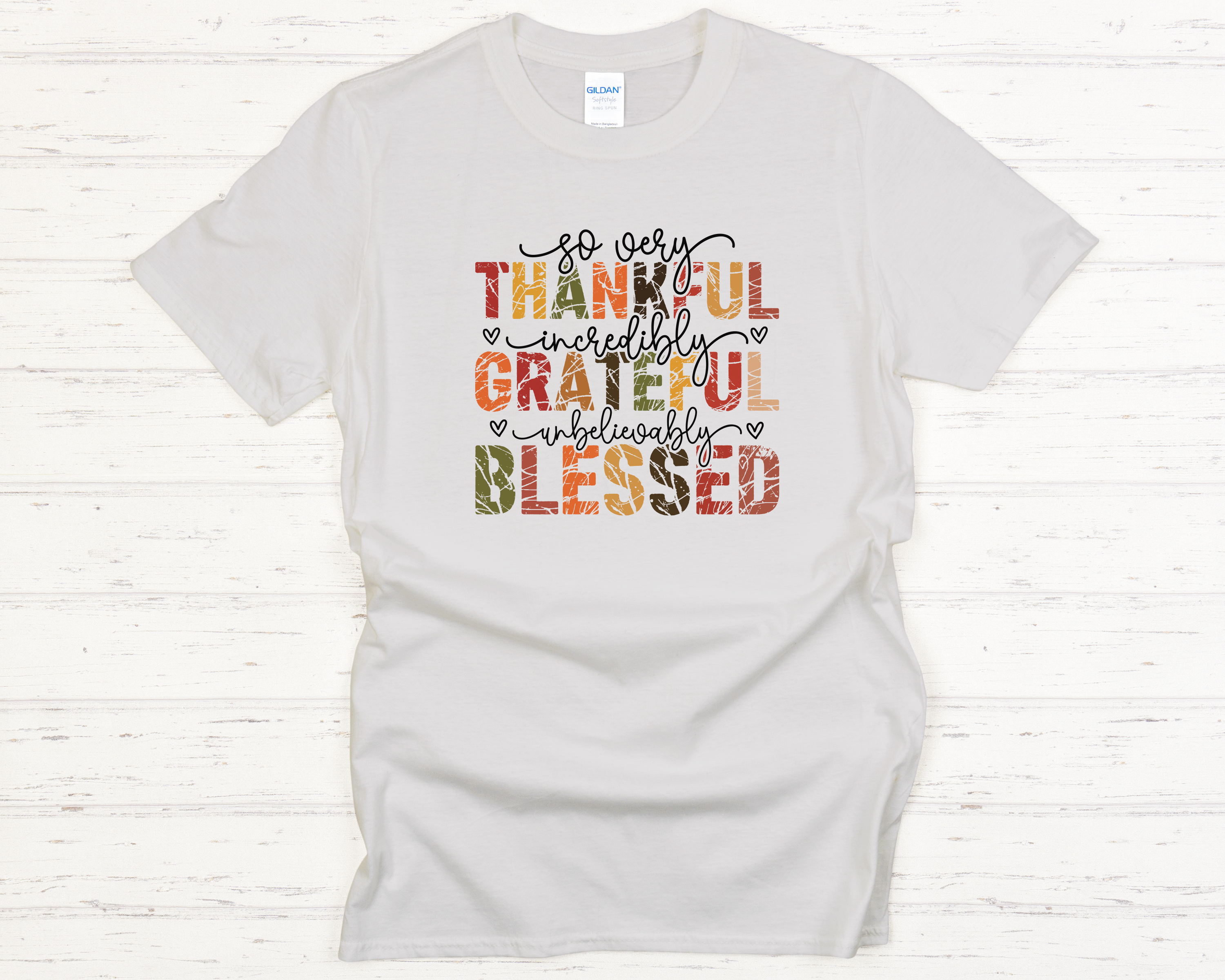 Thankful Grateful Blessed Adult T-Shirt