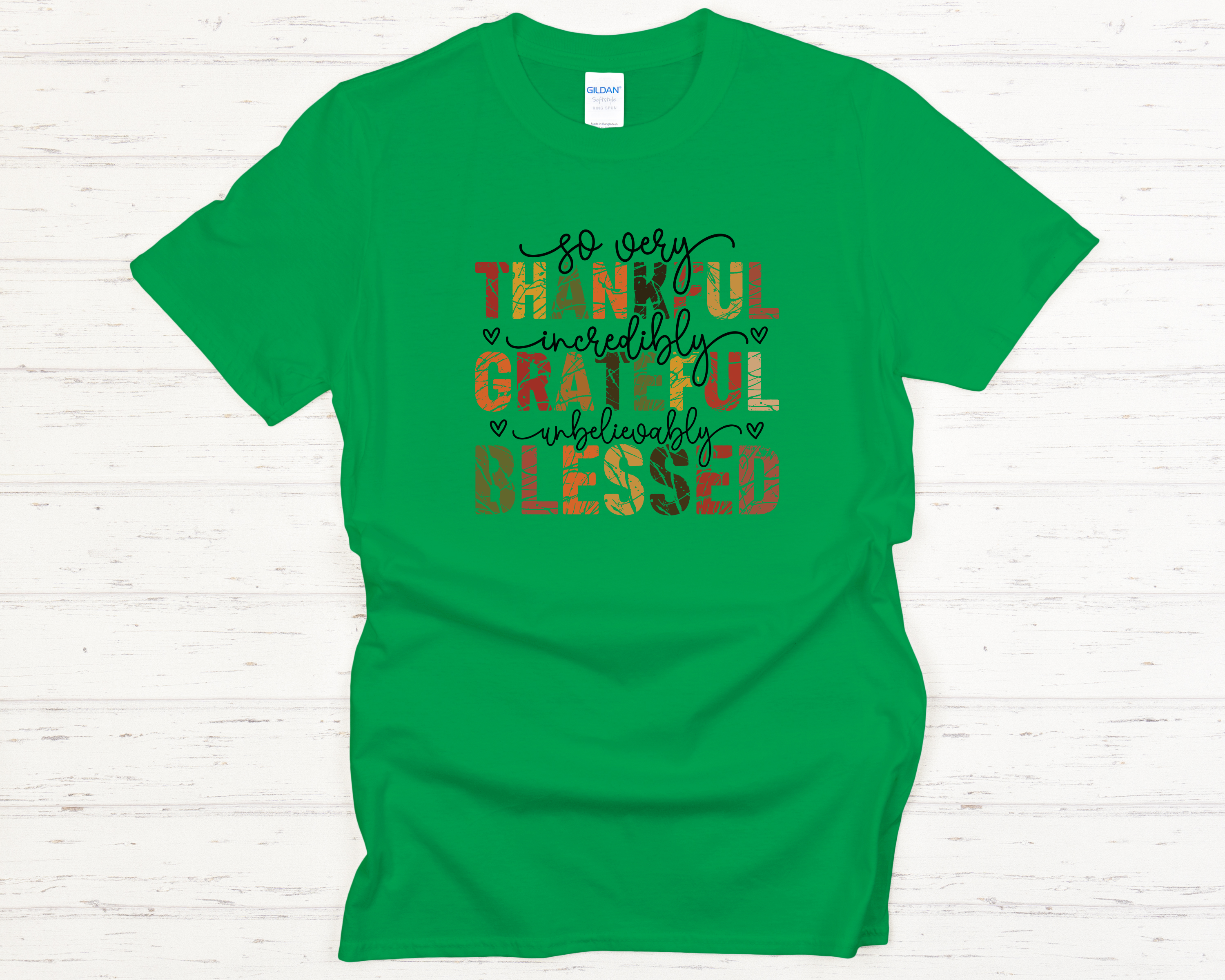 Thankful Grateful Blessed Adult T-Shirt
