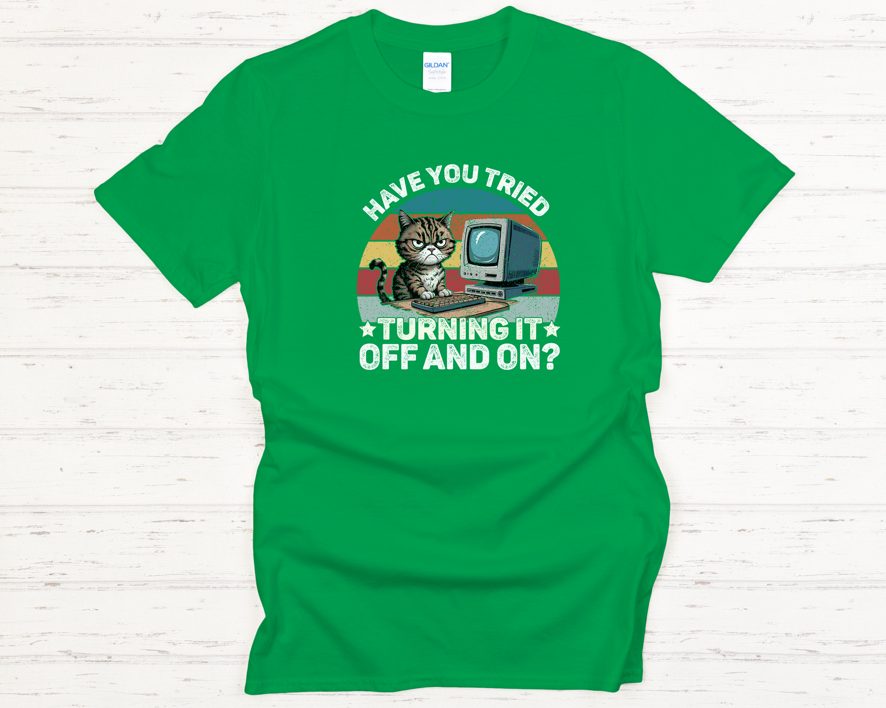 IT Cat Off & On Adult T-Shirt