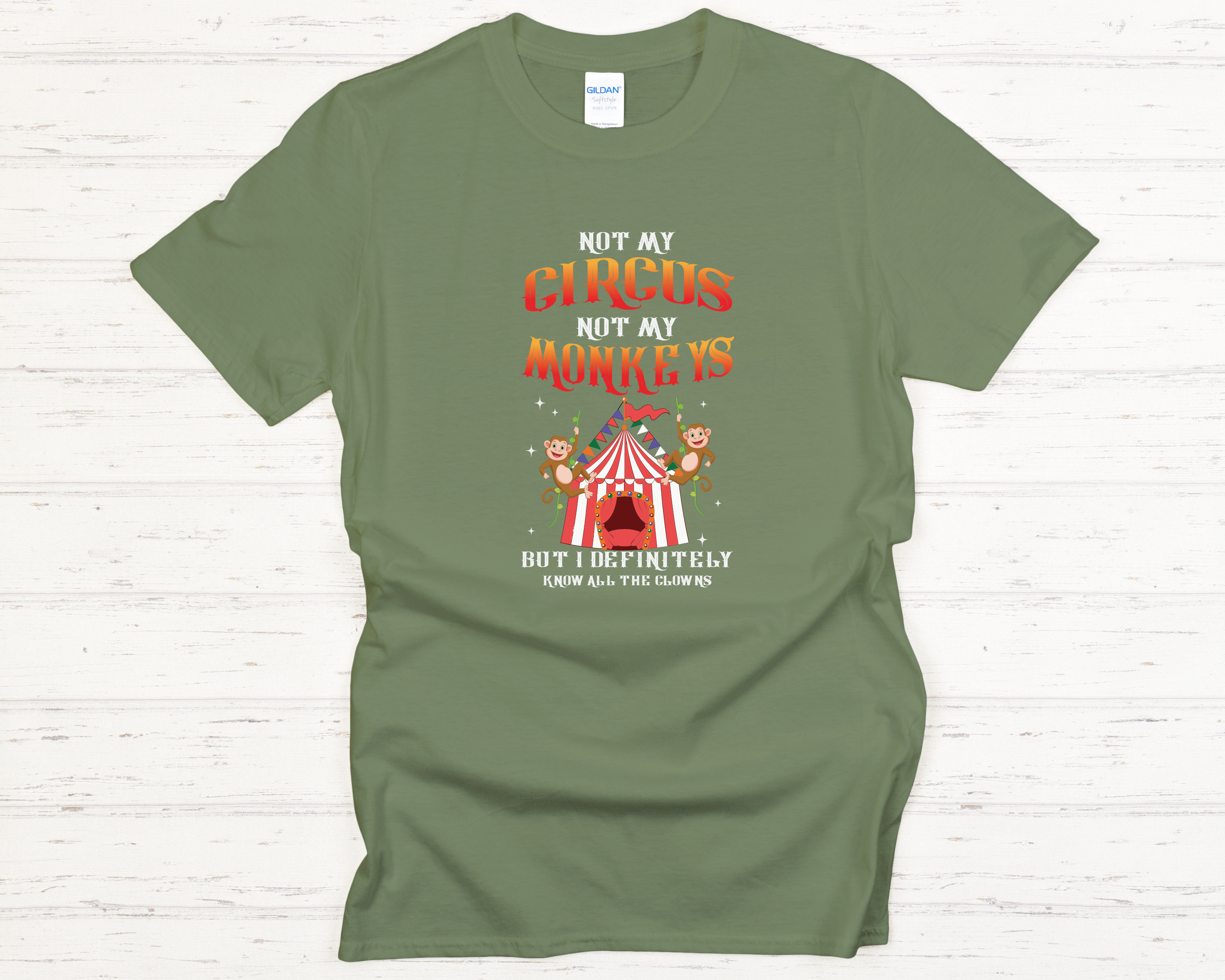 Not My Circus Not My Monkeys Adult T-Shirt