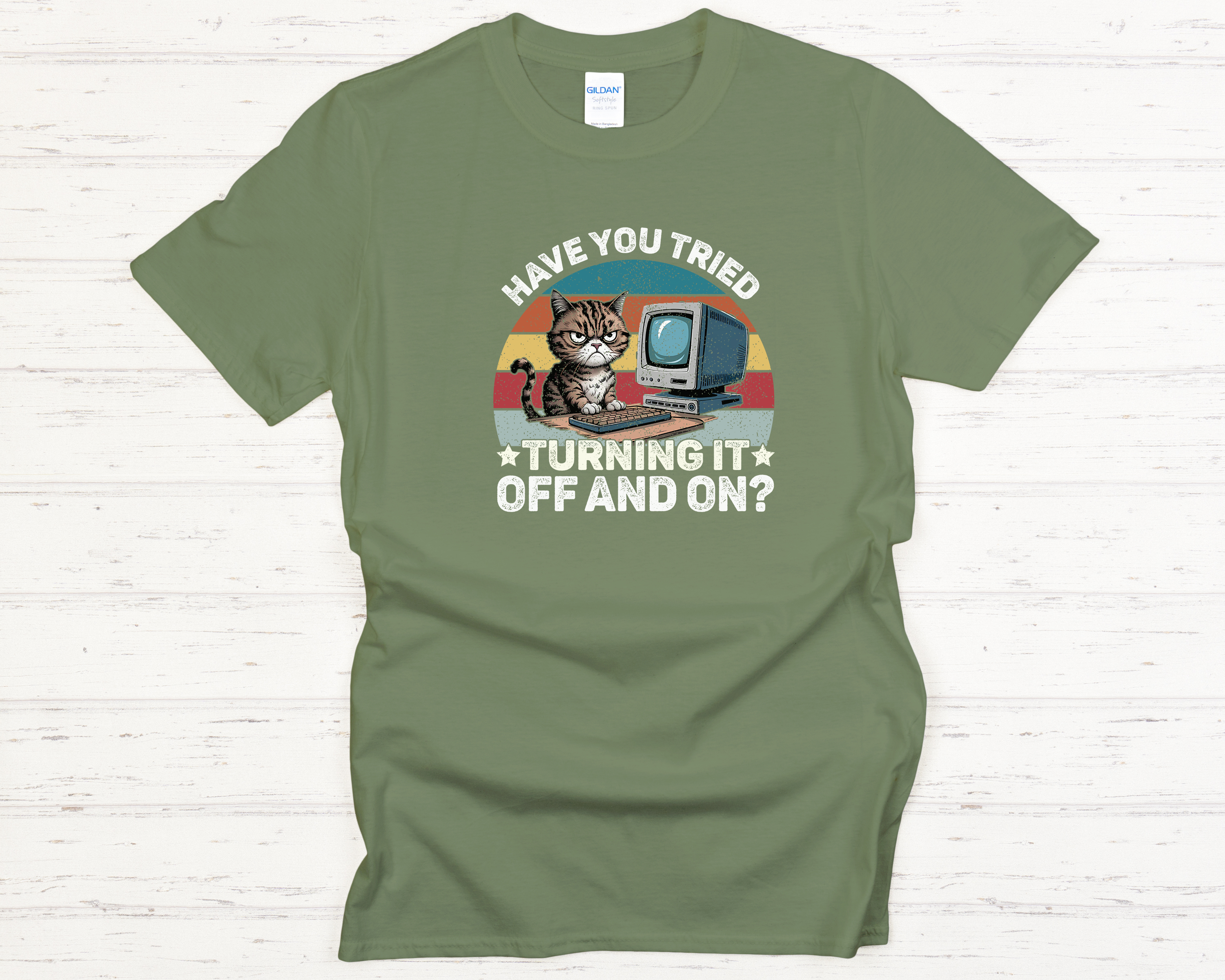IT Cat Off & On Adult T-Shirt