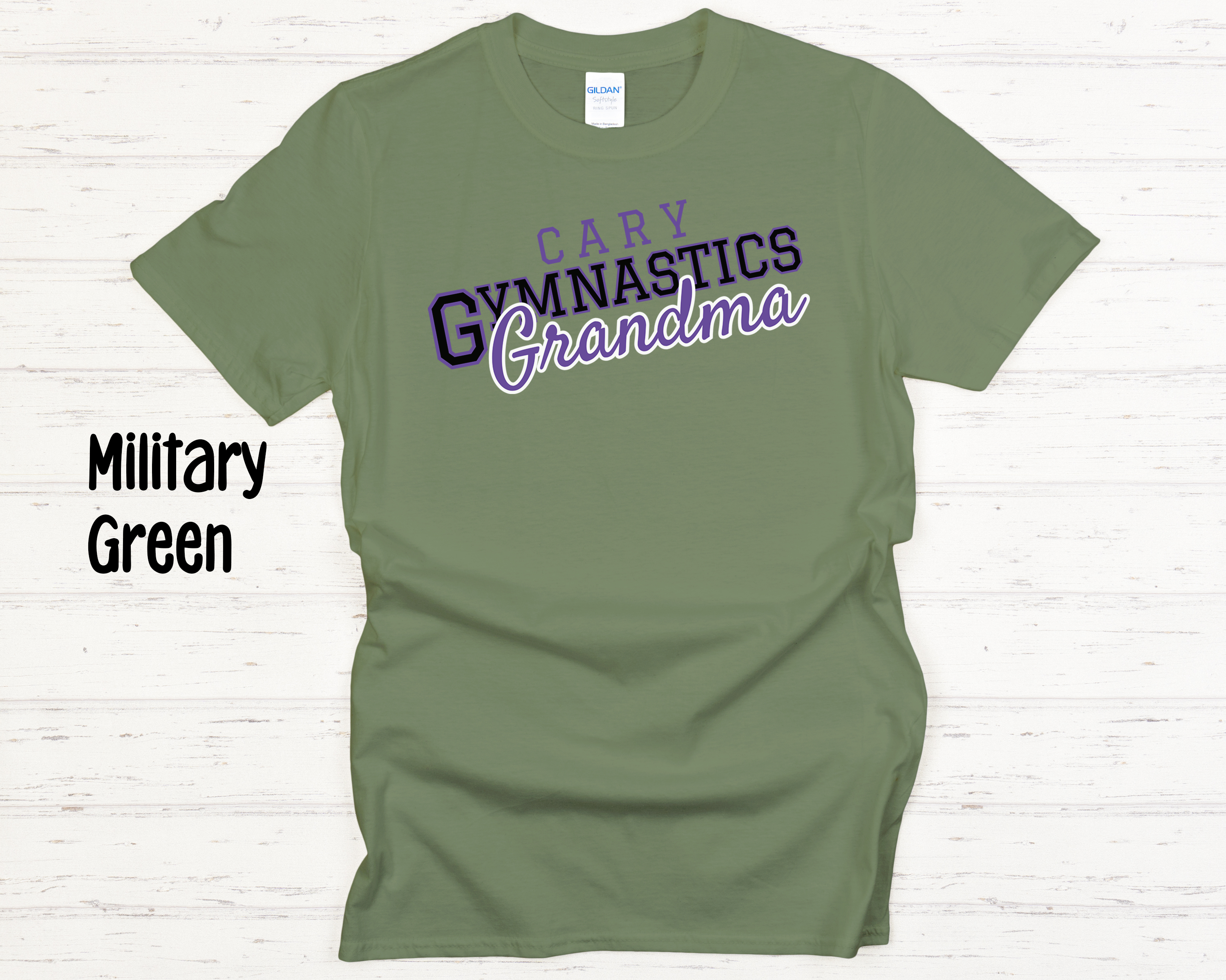 Cary Gymnastics Grandma Black Adult T-Shirt