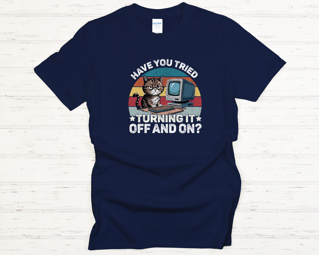 IT Cat Off & On Adult T-Shirt