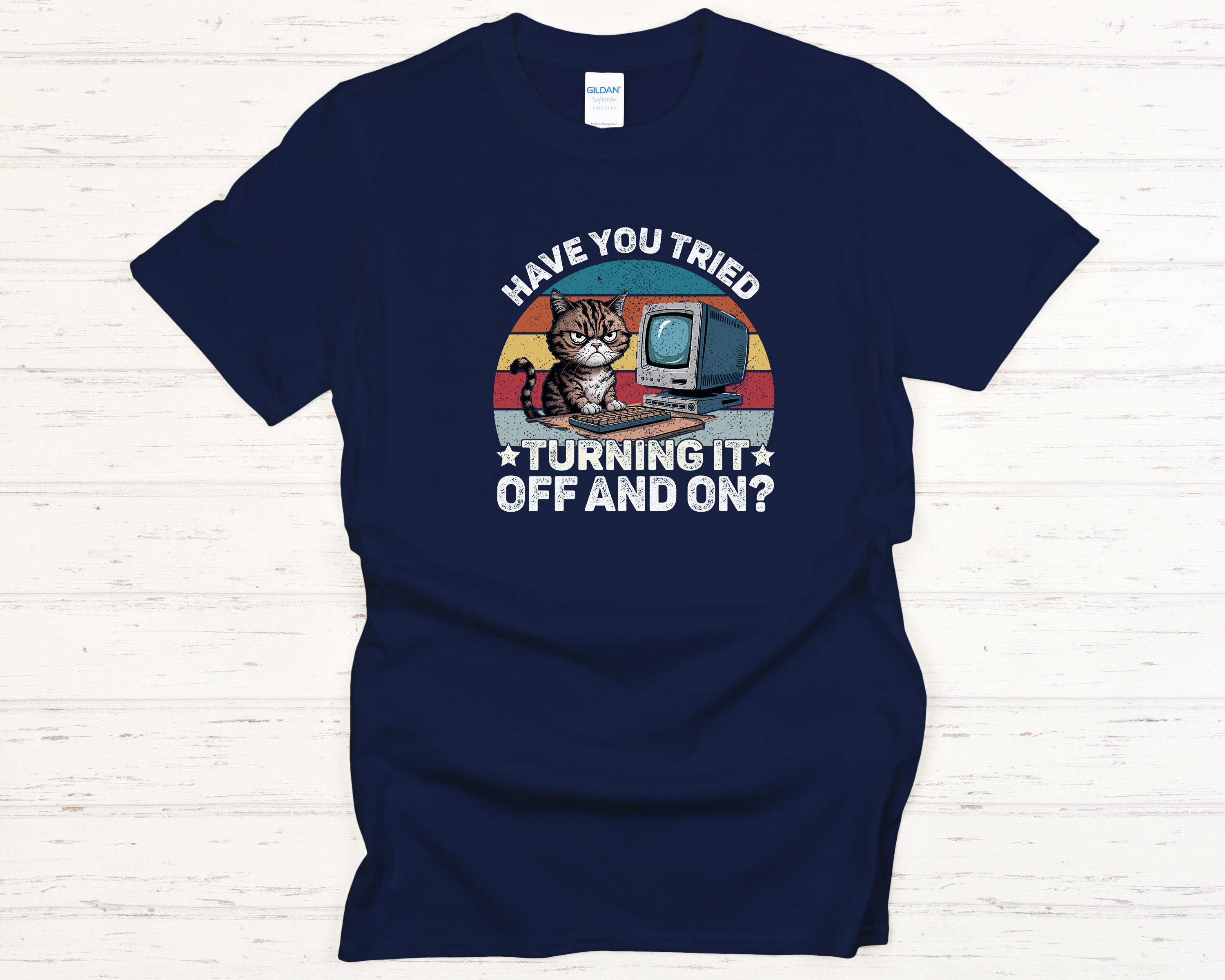 IT Cat Off & On Adult T-Shirt