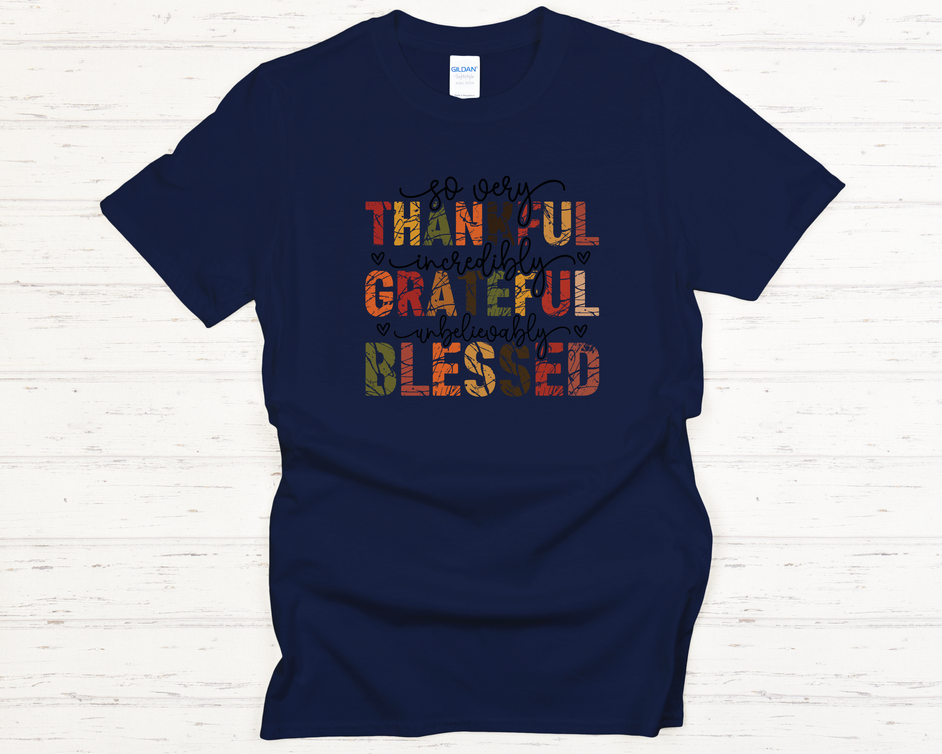 Thankful Grateful Blessed Adult T-Shirt