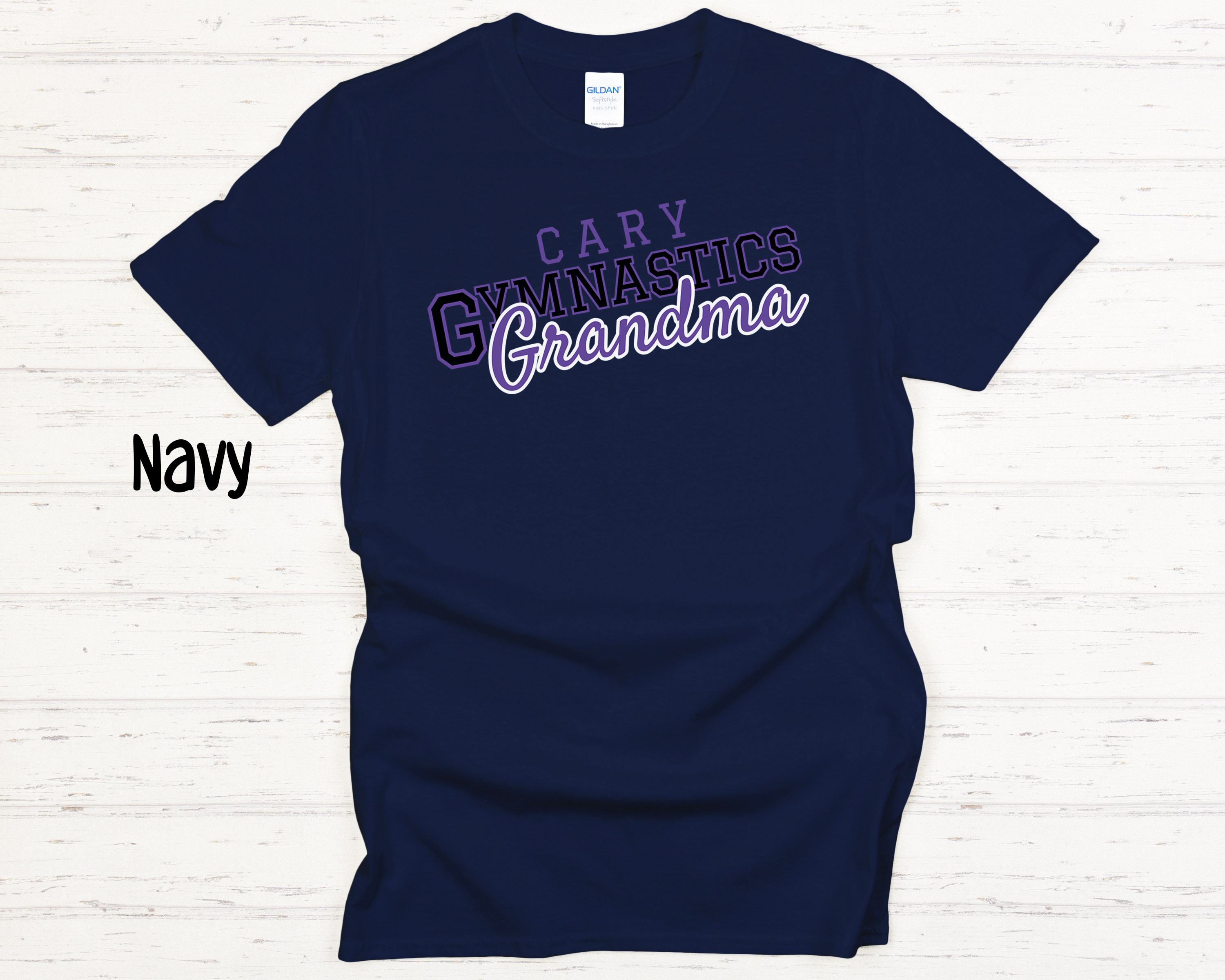Cary Gymnastics Grandma Black Adult T-Shirt