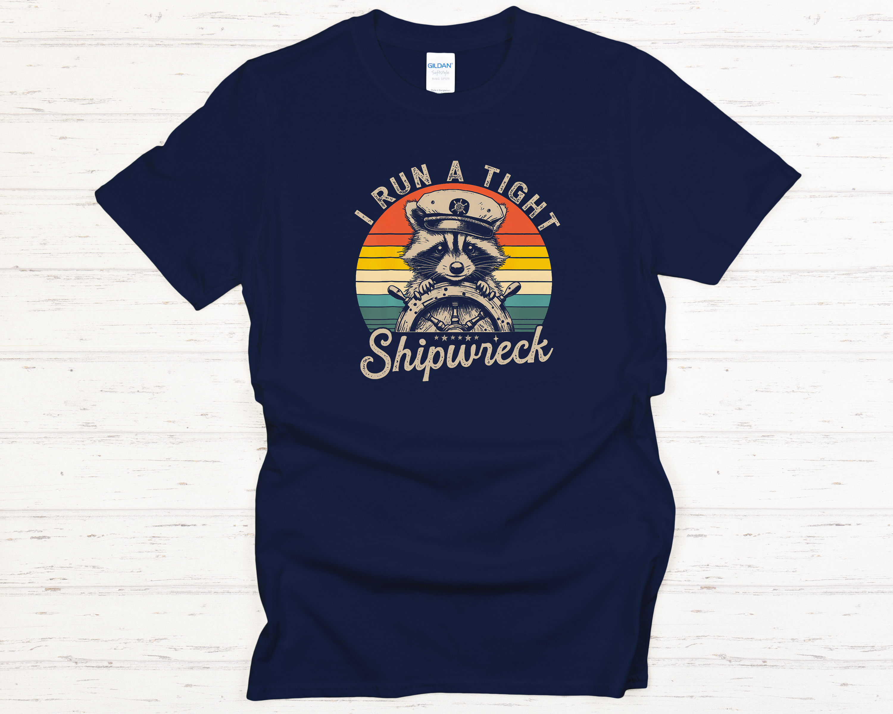 Raccoon Tight Shipwreck Adult T-Shirt