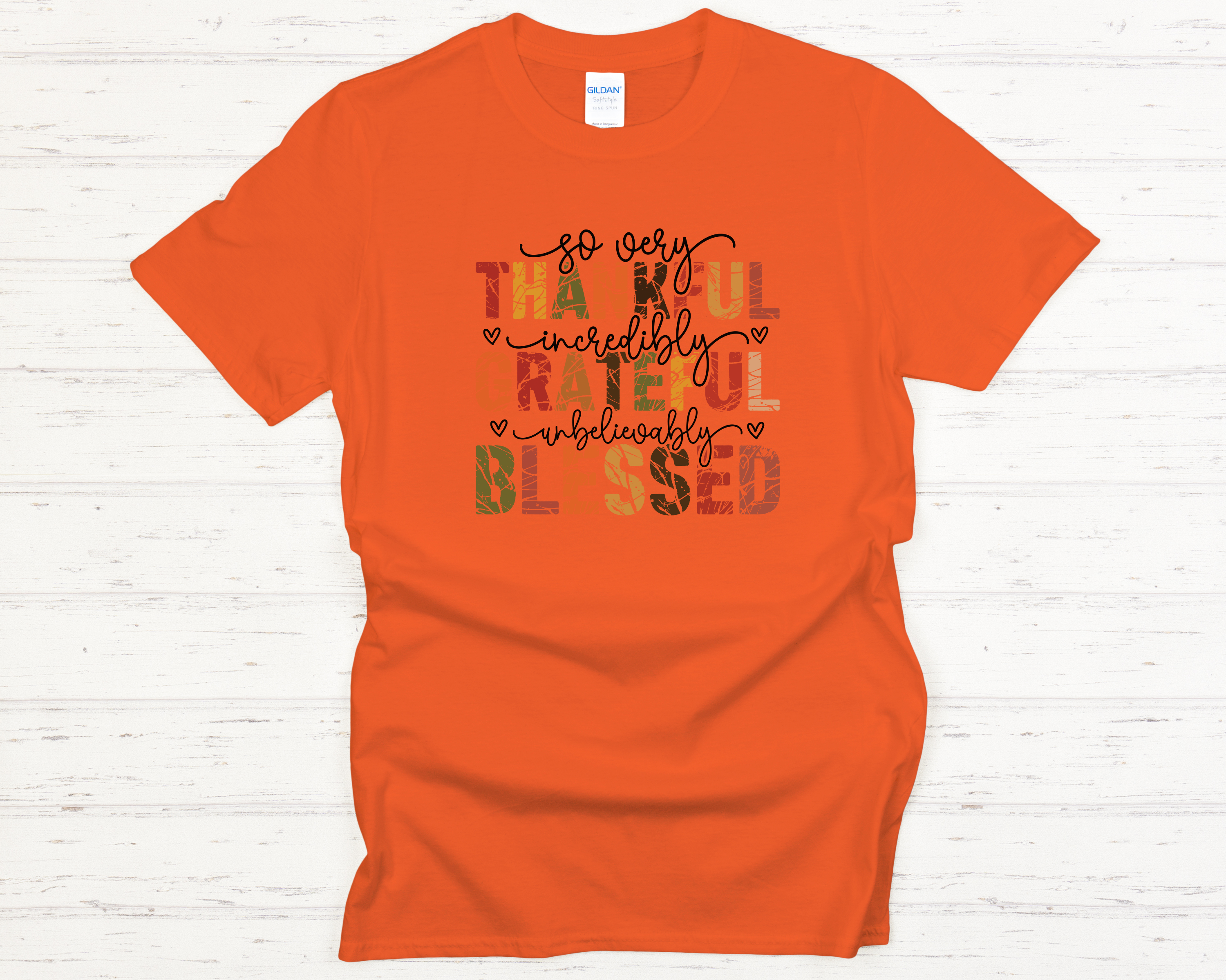 Thankful Grateful Blessed Adult T-Shirt