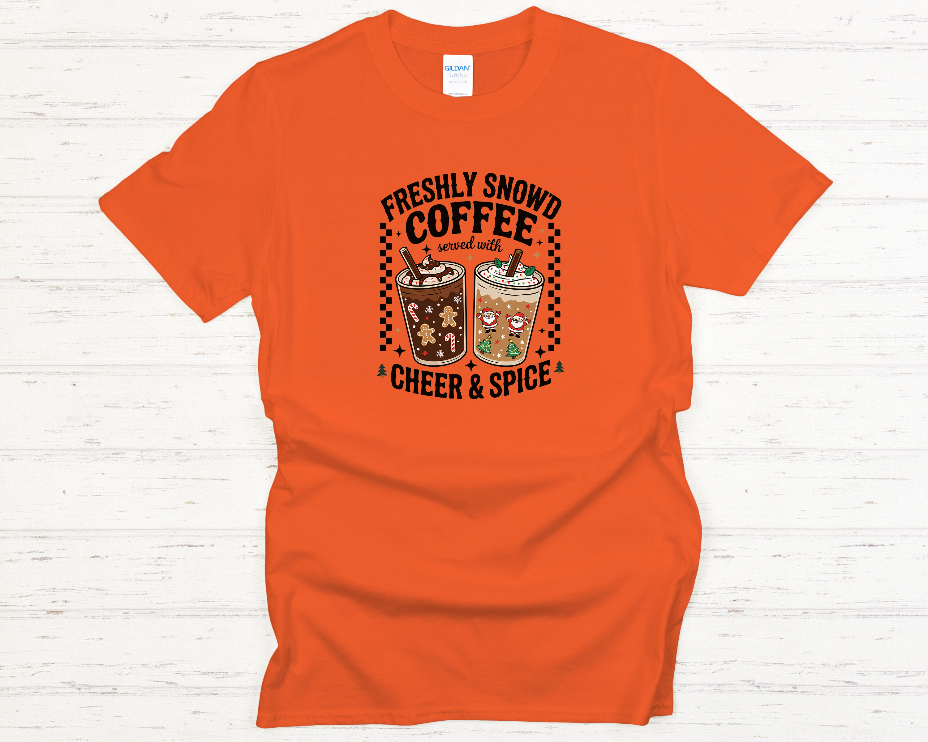 Freshly Snow'd Christmas Black Text Adult T-Shirt