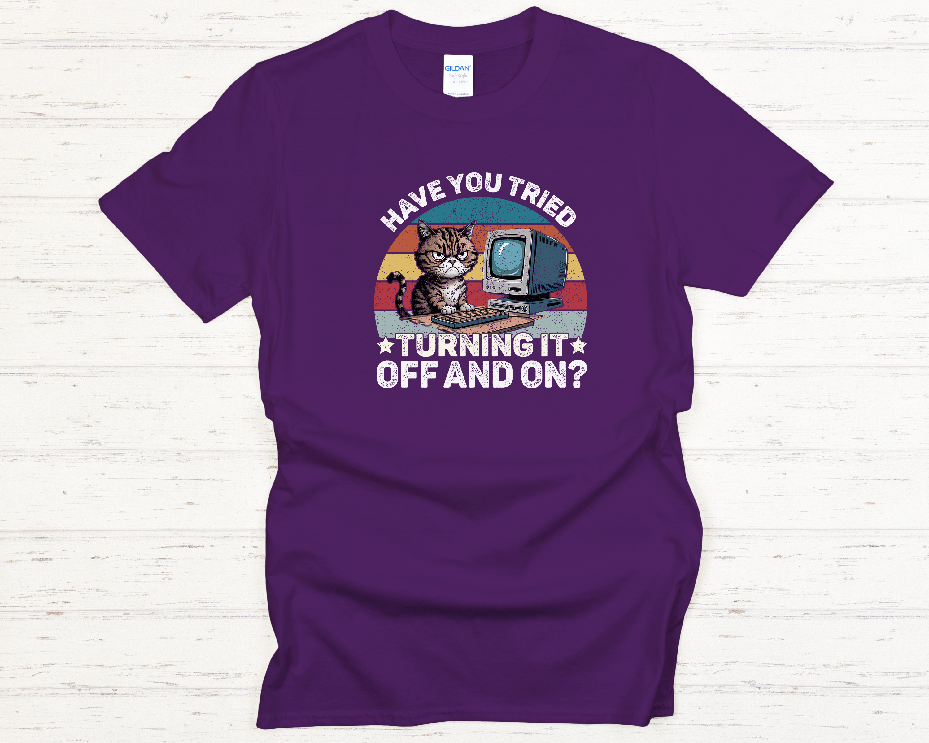 IT Cat Off & On Adult T-Shirt