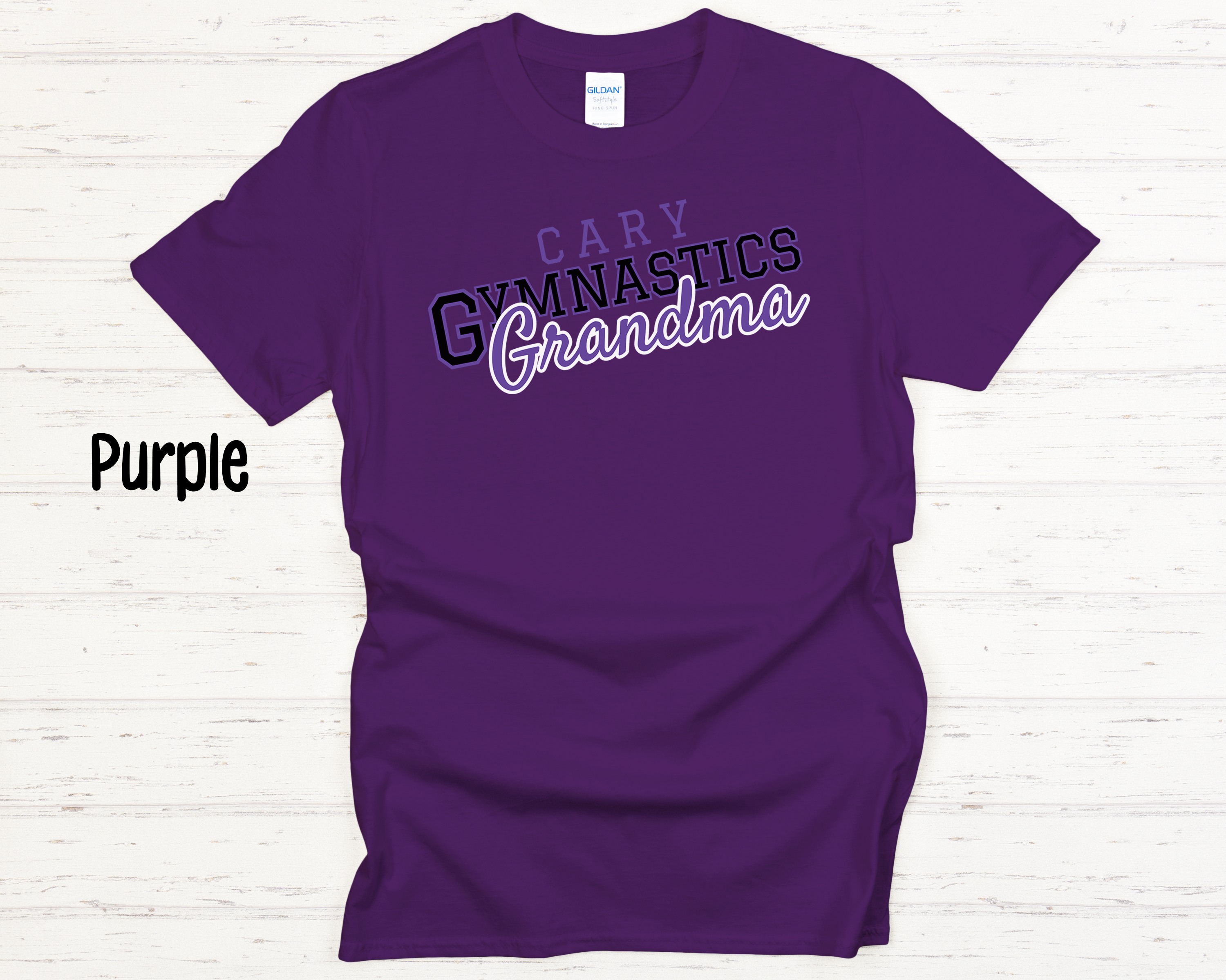 Cary Gymnastics Grandma Black Adult T-Shirt