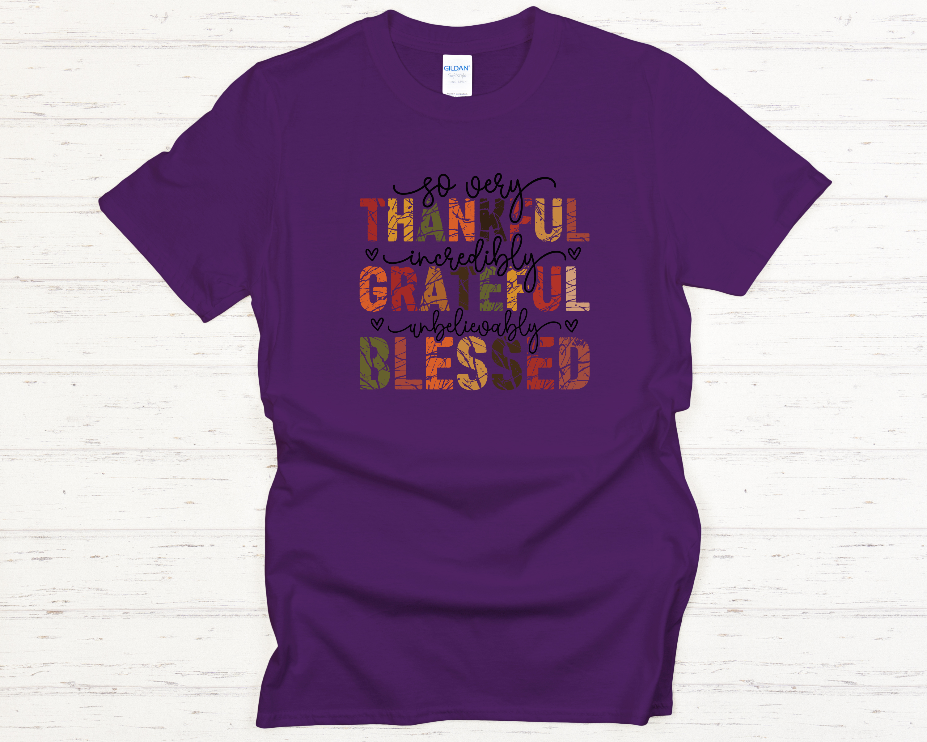Thankful Grateful Blessed Adult T-Shirt