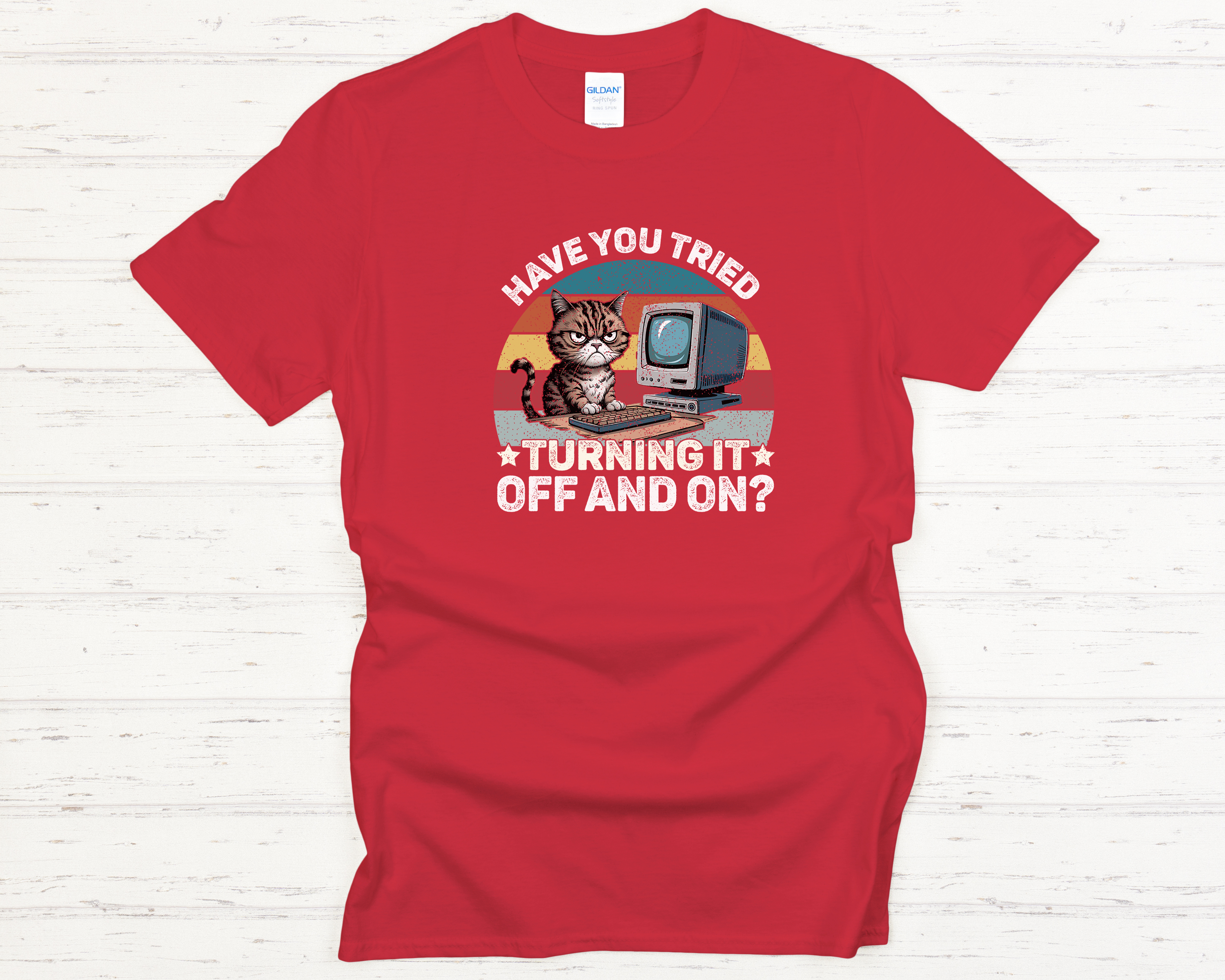 IT Cat Off & On Adult T-Shirt