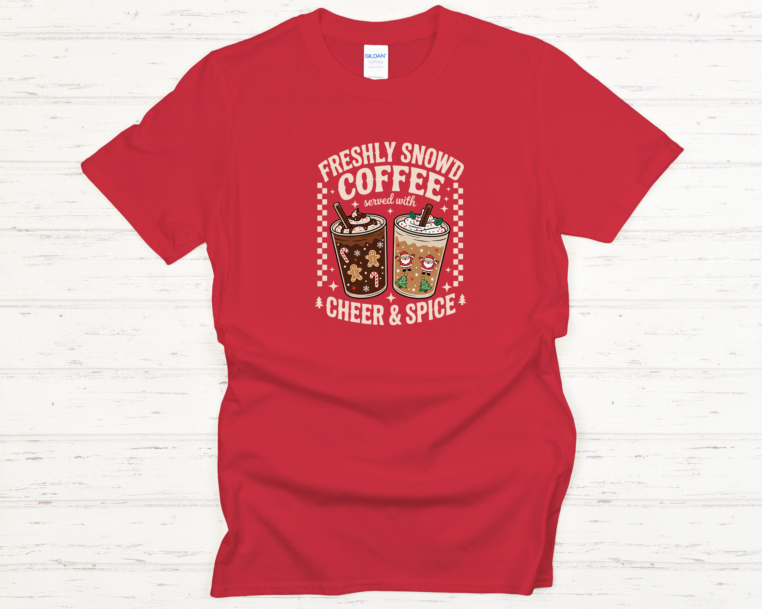 Freshly Snow'd Christmas Off-White Text Adult T-Shirt