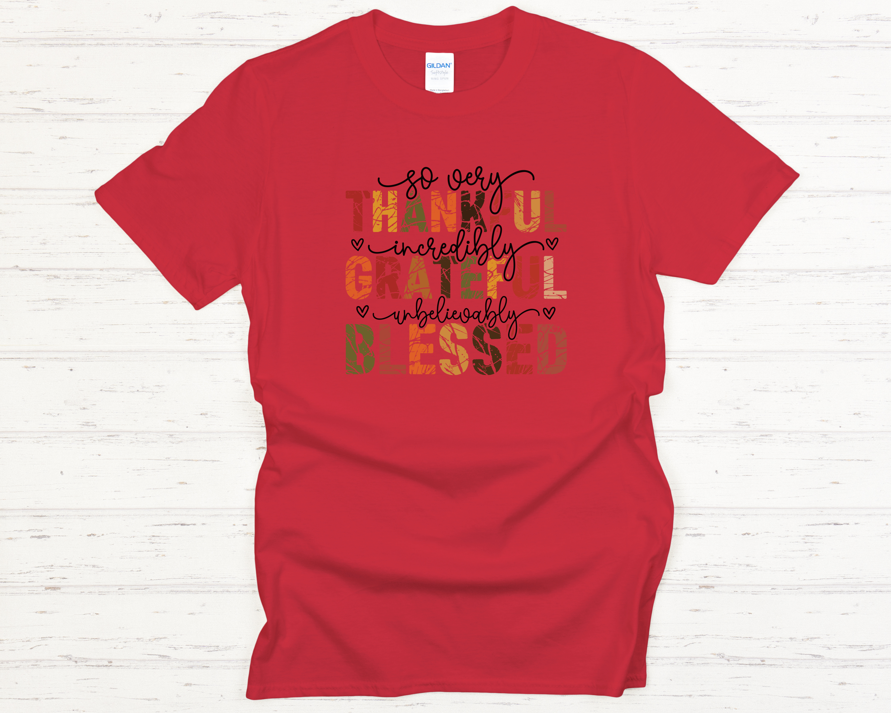 Thankful Grateful Blessed Adult T-Shirt