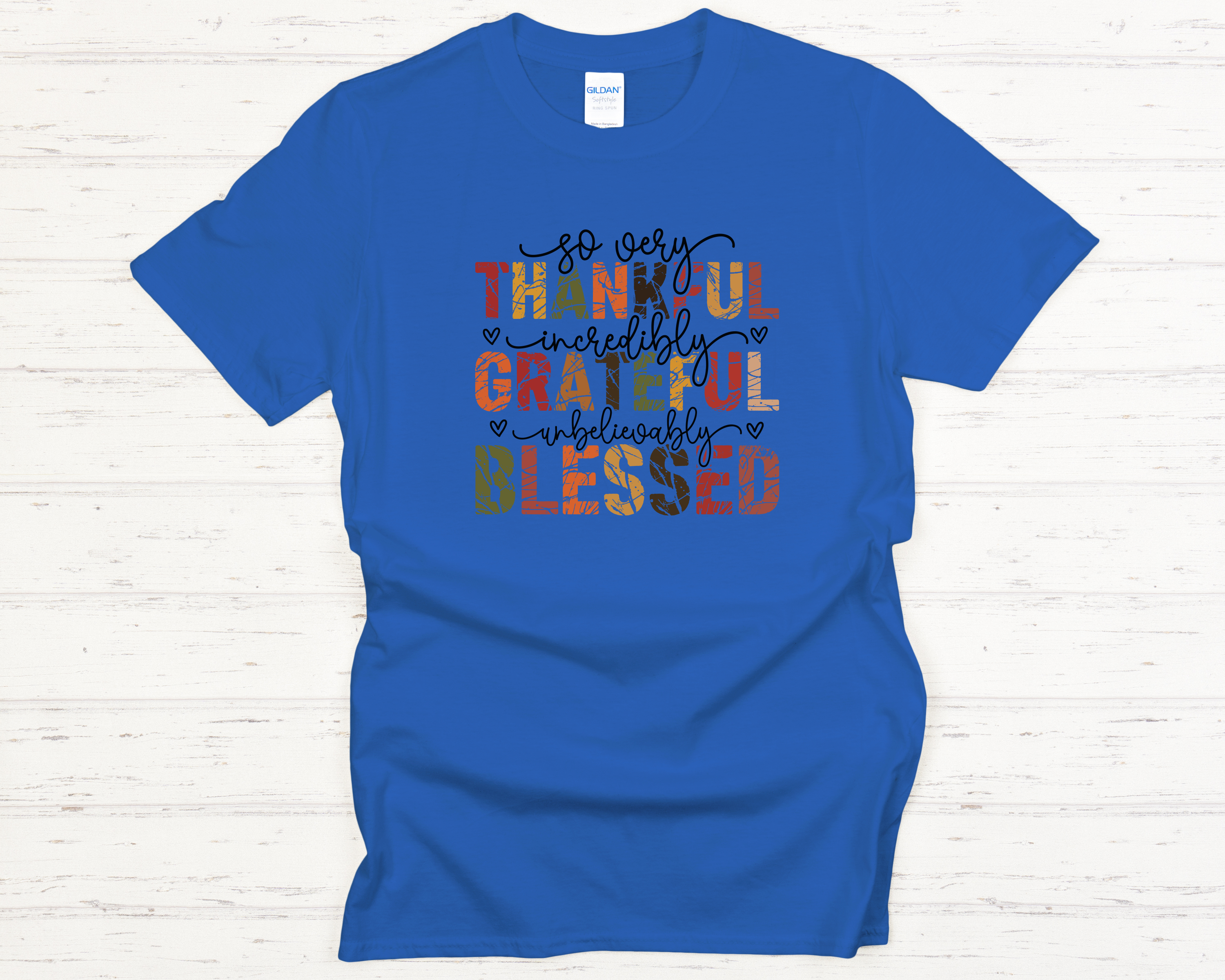 Thankful Grateful Blessed Adult T-Shirt