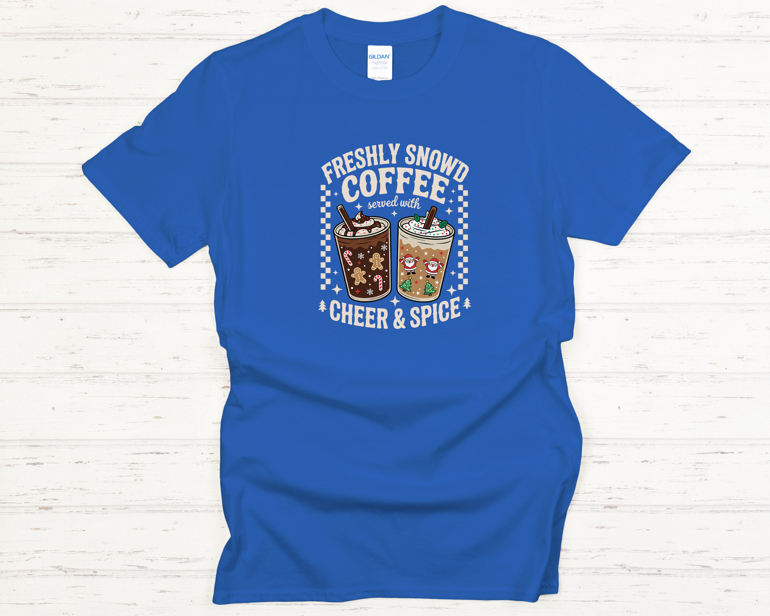 Freshly Snow'd Christmas Off-White Text Adult T-Shirt