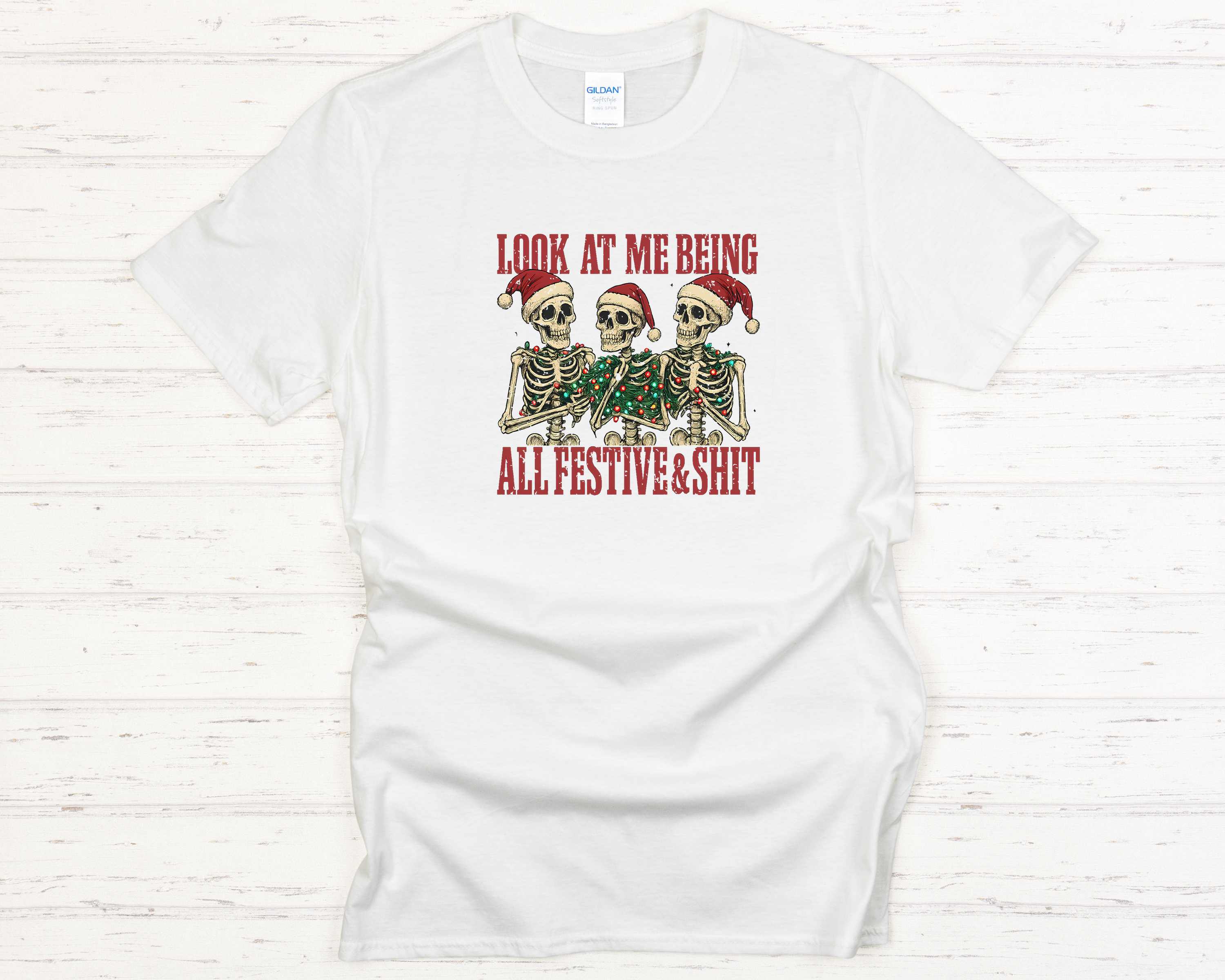 Skeletons Festive Adult T-Shirt