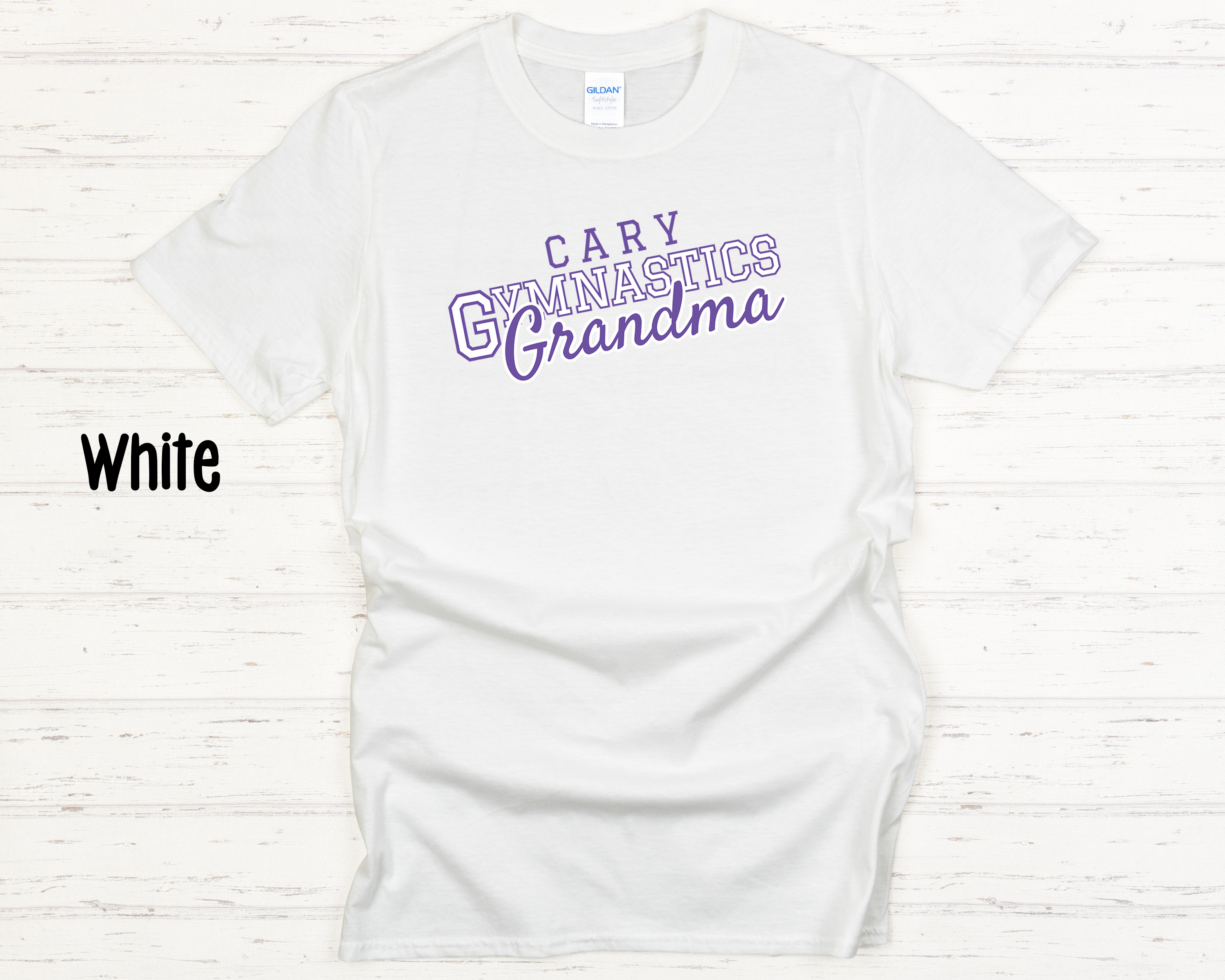 Cary Gymnastics Grandma White Adult T-Shirt
