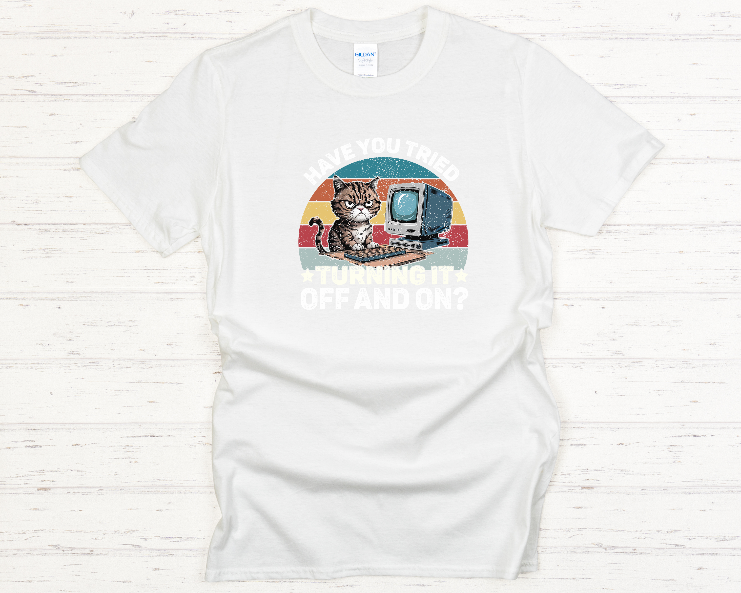 IT Cat Off & On Adult T-Shirt