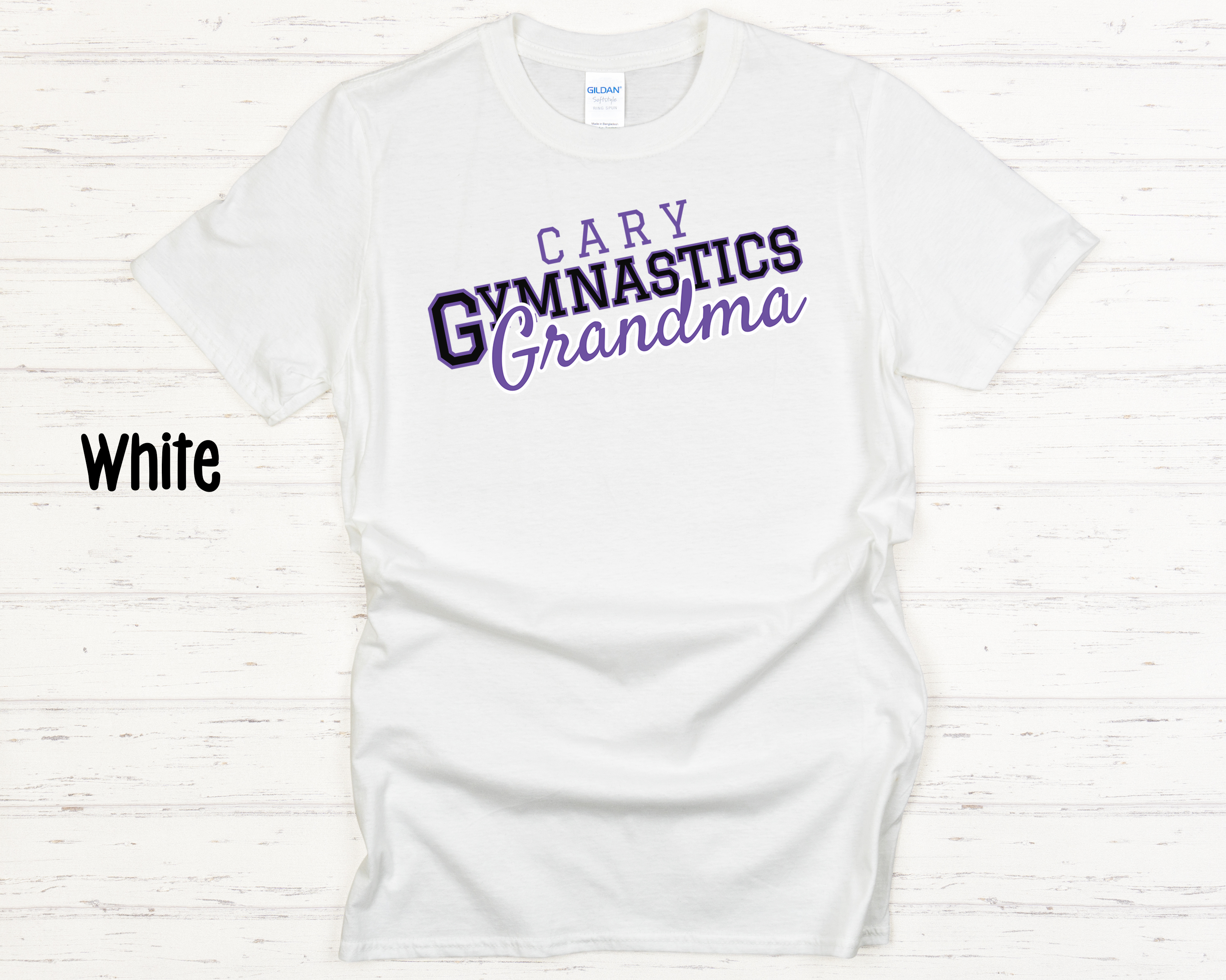 Cary Gymnastics Grandma Black Adult T-Shirt