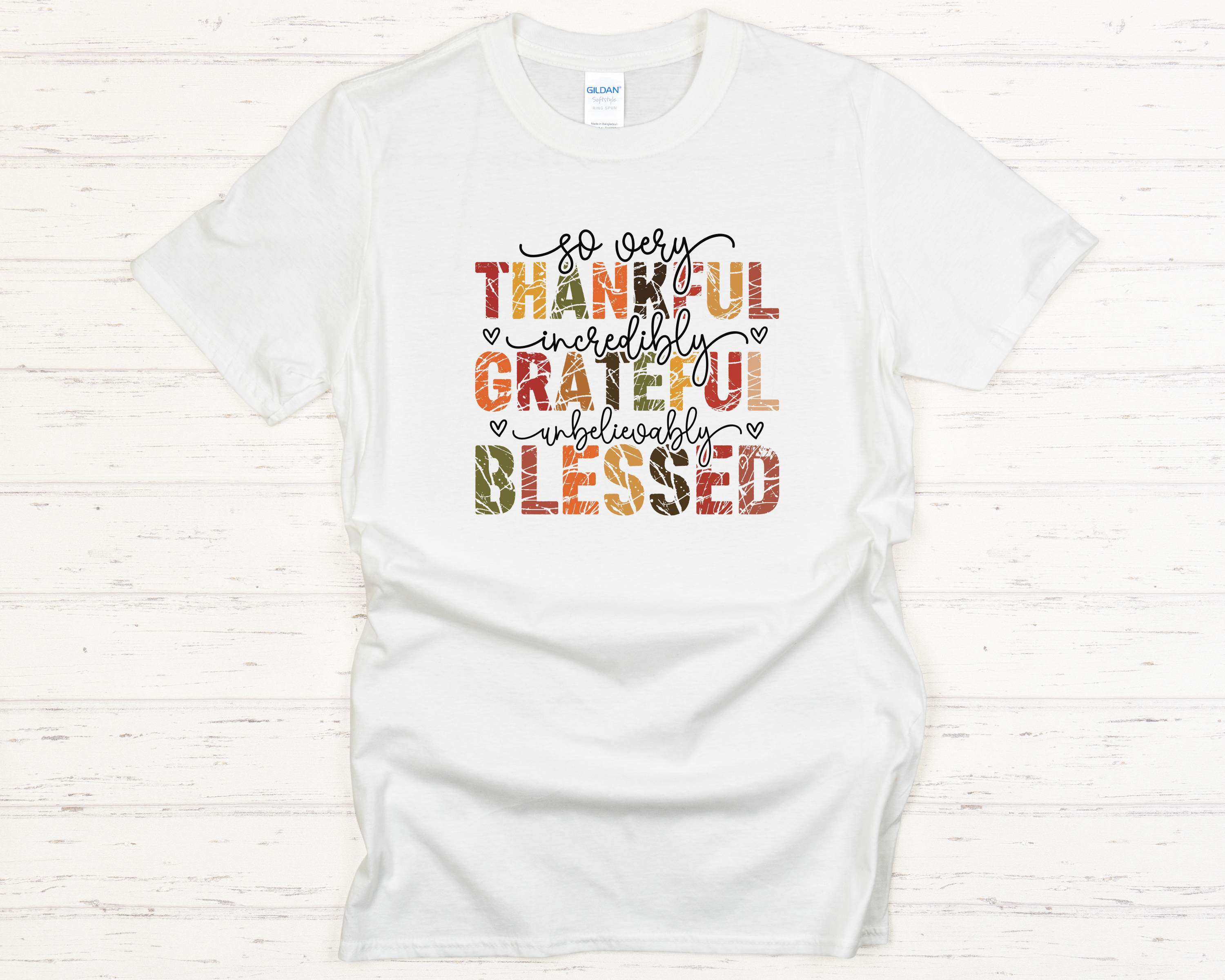 Thankful Grateful Blessed Adult T-Shirt