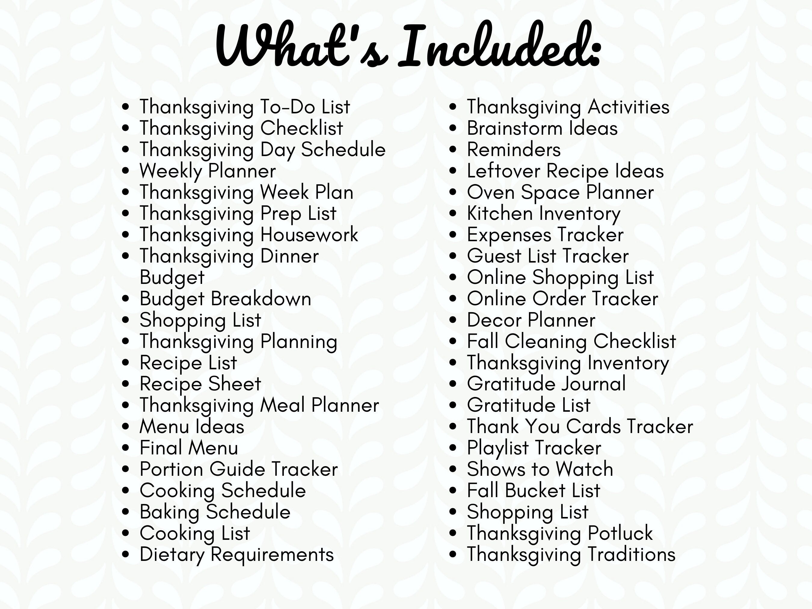 48 Page Plain Thanksgiving Planner PLUS 2 Different Monthly Calendars, 96 Total Pages, Thanksgiving Binder, Organization for Holidays