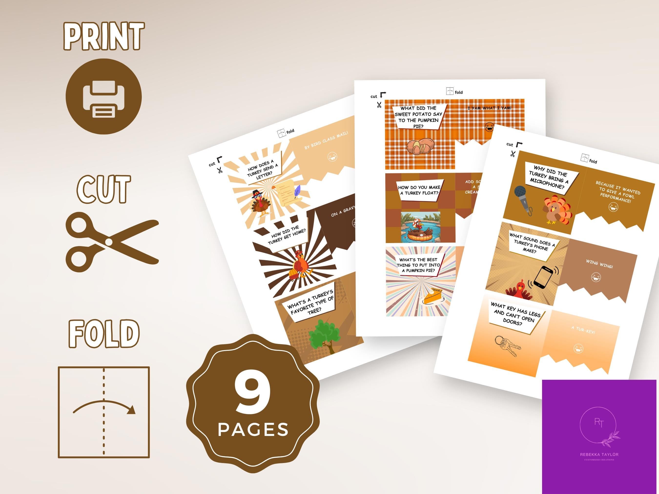 25 Thanksgiving Kids Joke Cards - Printable Lunchbox Jokes - PDF Instant Download, Lunchbox Jokes for Kids, Holiday Entertainment