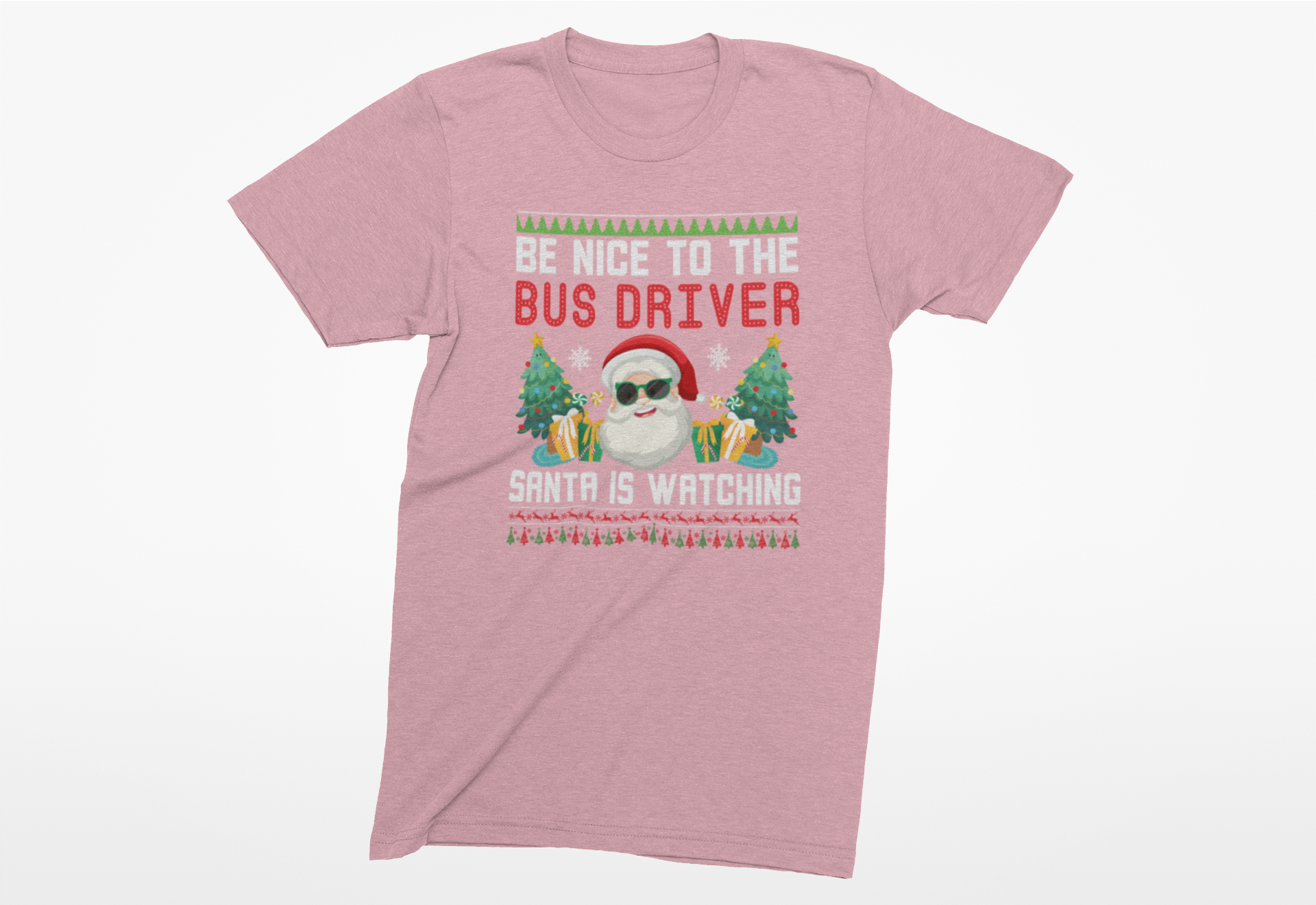Be Nice to the Bus Driver Christmas Adult T-Shirt