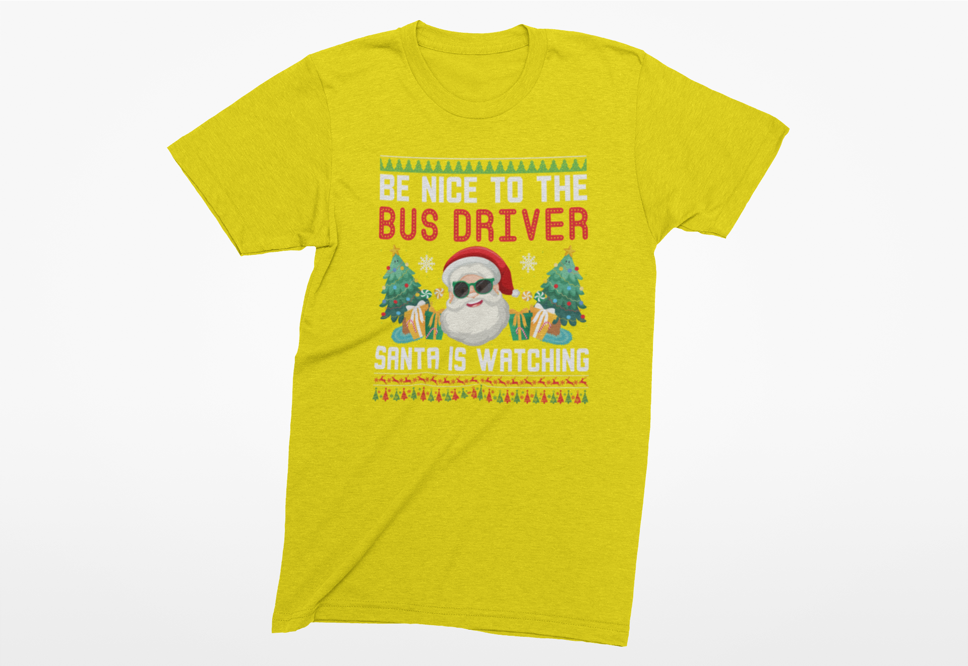 Be Nice to the Bus Driver Christmas Adult T-Shirt